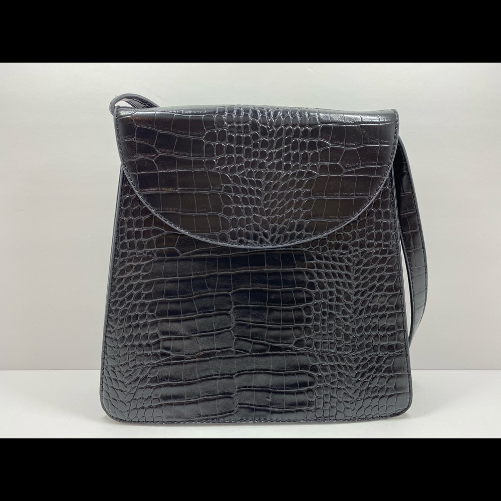 Petite Black Faux Alligator Purse